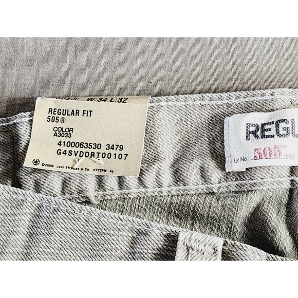 Levi Strauss & Co. Regular Fit 505 34x32 Quality Straight Leg Jeans - Picture 5 of 12